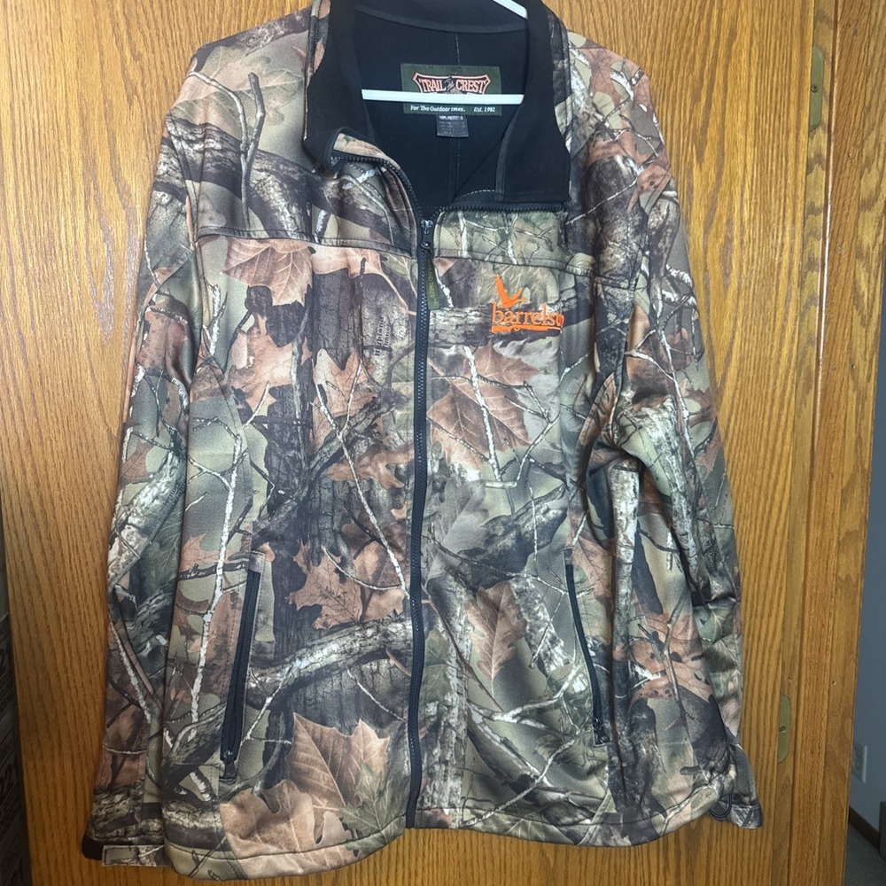 MEN'S TRAIL CREST CAMOUFLAUGE HUNTING JACKET ZIP‎ UP POCKETS 2XL
